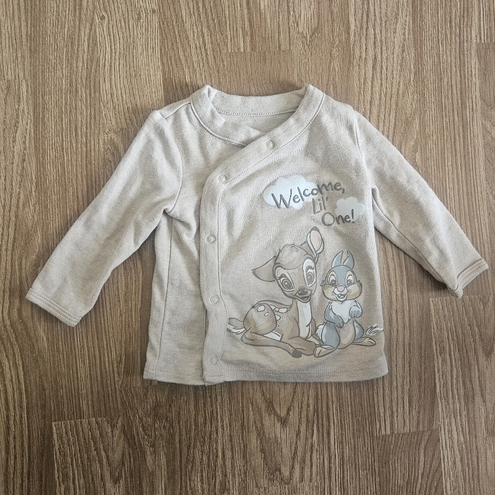 Disney Beige Snap Shirt with Bambi Graphic
